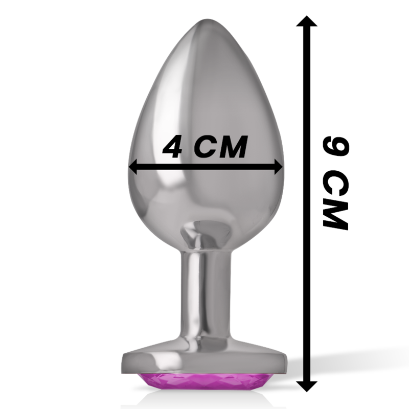 INTENSE - ALUMINUM METAL ANAL PLUG WITH PINK CRYSTAL SIZE L INTENSE ANAL TOYS - 5