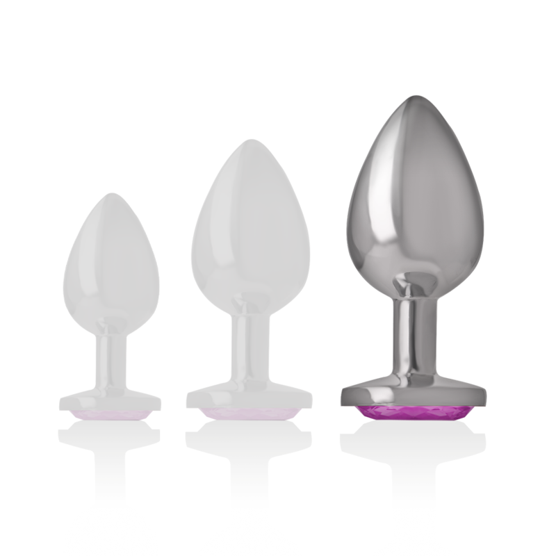 INTENSE - ALUMINUM METAL ANAL PLUG WITH PINK CRYSTAL SIZE L INTENSE ANAL TOYS - 6