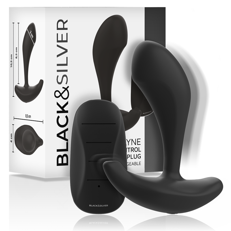 BLACK&SILVER - DWAYNE ANAL PLUG SILICONE REMOTE CONTROL BLACK&SILVER - 2