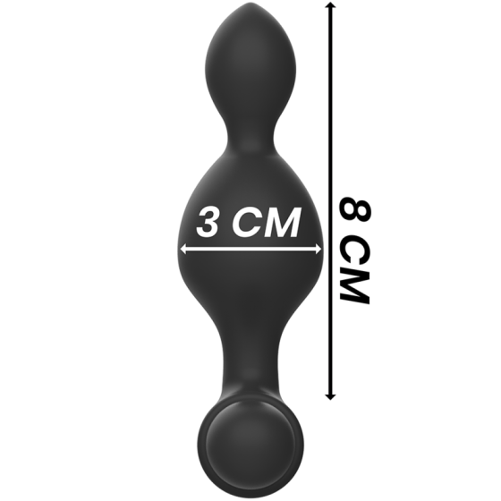 BLACK&SILVER - TUCKER SMALL SILICONE ANAL PLUG REMOTE CONTROL BLACK&SILVER - 6