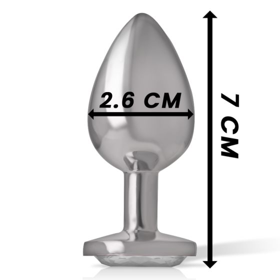 INTENSE - WHITE HEART ALUMINUM METAL ANAL PLUG SIZE S INTENSE ANAL TOYS - 4