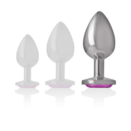 INTENSE - ALUMINUM METAL ANAL PLUG PINK HEART SIZE L INTENSE ANAL TOYS - 5