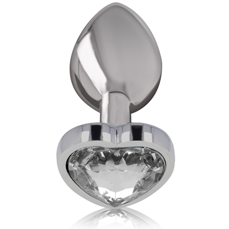 INTENSE - ANAL PLUG METAL ALUMINUM WHITE HEART SIZE L INTENSE ANAL TOYS - 2