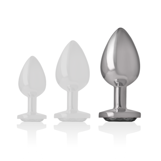 INTENSE - ANAL PLUG METAL ALUMINUM WHITE HEART SIZE L INTENSE ANAL TOYS - 5