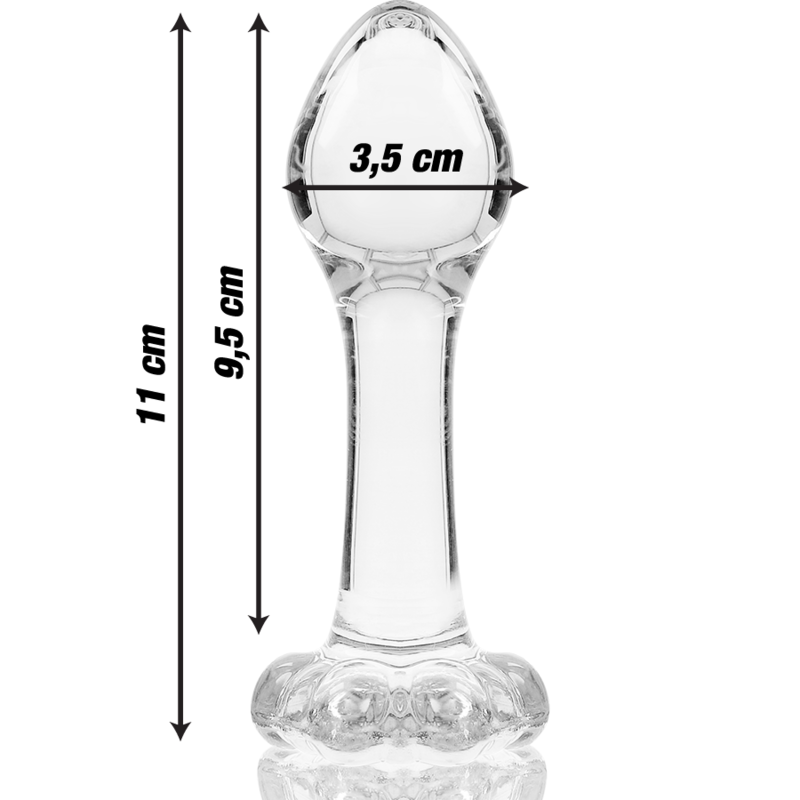 NEBULA SERIES BY IBIZA - MODEL 2 ANAL PLUG BOROSILICATE GLASS 11 X 3.5 CM CLEAR NEBULA SERIES BY IBIZA - 4