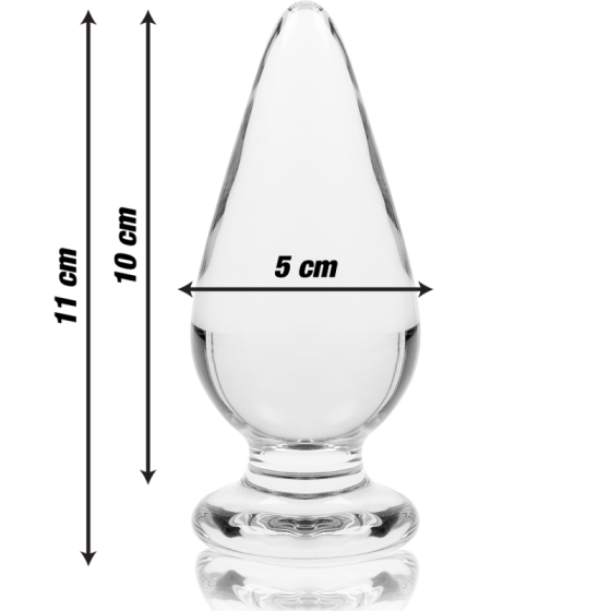 NEBULA SERIES BY IBIZA - MODEL 4 ANAL PLUG BOROSILICATE GLASS 11 X 5 CM CLEAR NEBULA SERIES BY IBIZA - 4