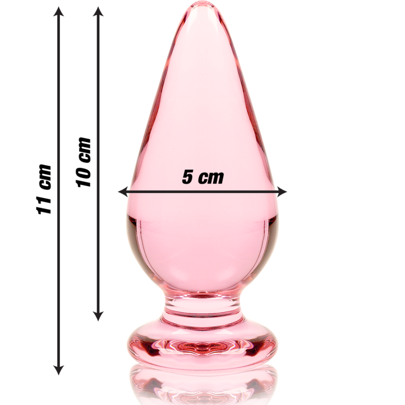 NEBULA SERIES BY IBIZA - MODEL 4 ANAL PLUG BOROSILICATE GLASS 11 X 5 CM PINK NEBULA SERIES BY IBIZA - 1