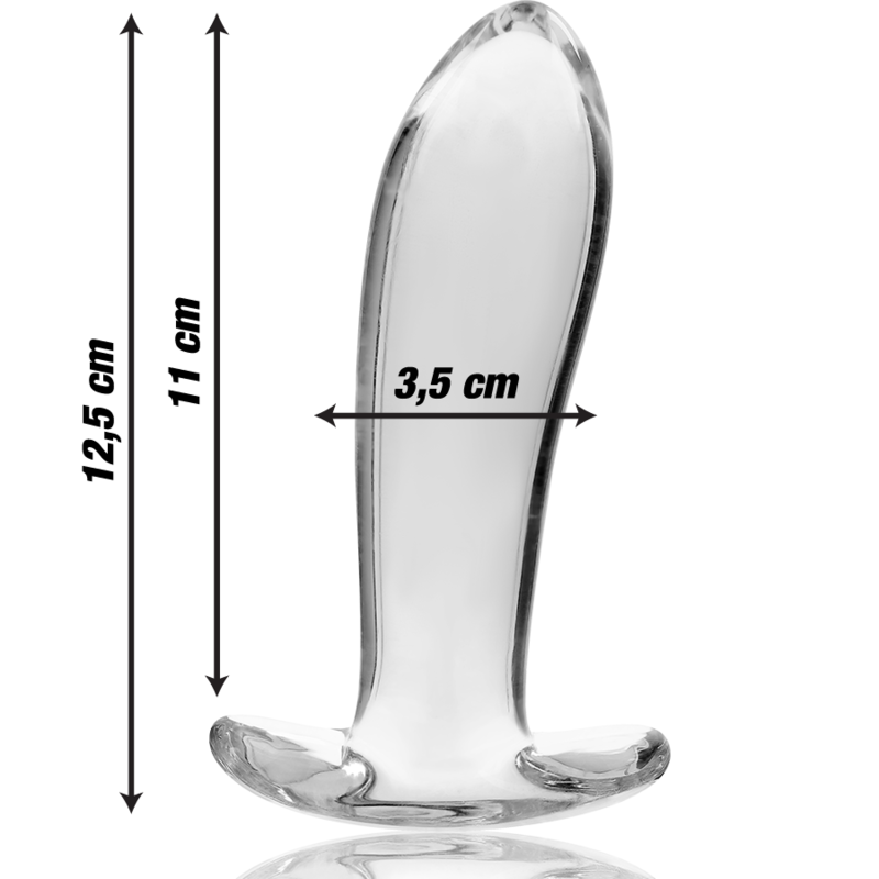 NEBULA SERIES BY IBIZA - MODEL 5 ANAL PLUG BOROSILICATE GLASS 12.5 X 3.5 CM CLEAR NEBULA SERIES BY IBIZA - 1