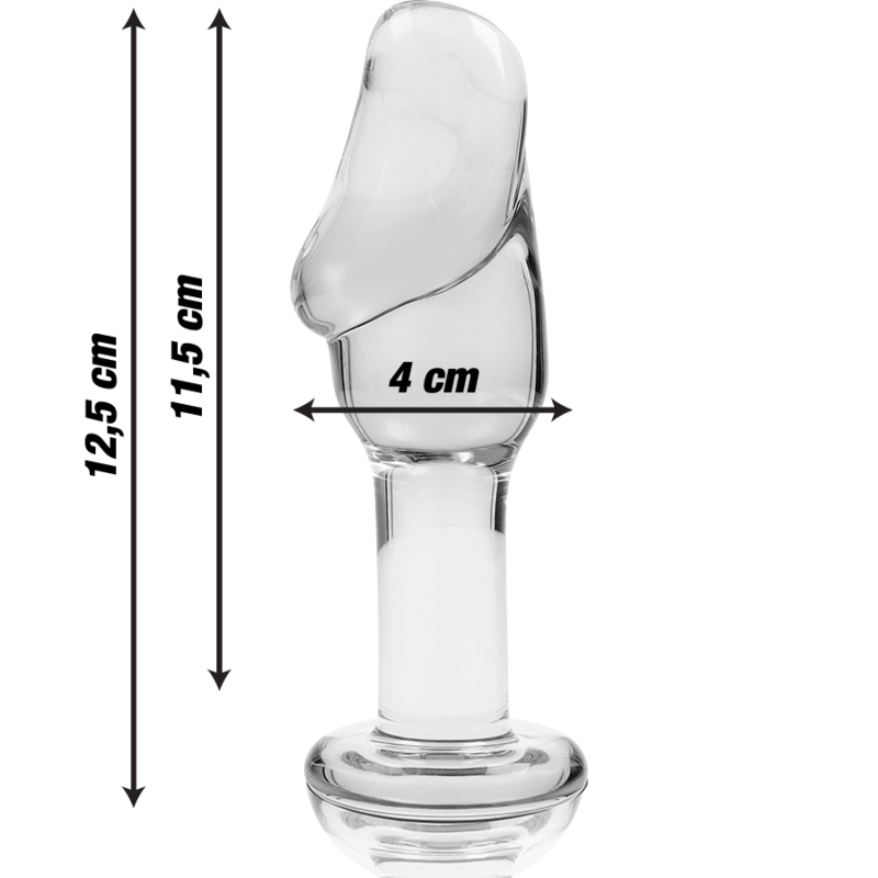 NEBULA SERIES BY IBIZA - MODEL 6 ANAL PLUG BOROSILICATE GLASS 12.5 X 4 CM CLEAR NEBULA SERIES BY IBIZA - 1
