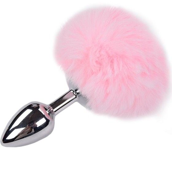 ALIVE - ANAL PLEASURE PLUG SMOOTH METAL FLUFFY PINK SIZE S ALIVE - 1