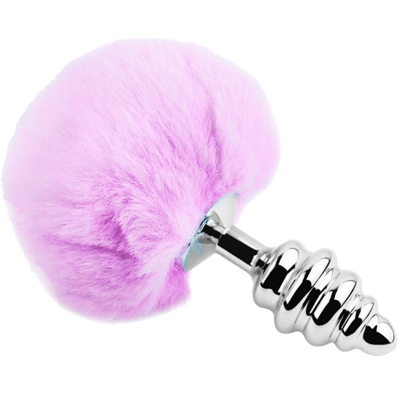 ALIVE - ANAL PLEASURE PLUG SPIRAL METAL FLUFFY VIOLET SIZE S ALIVE - 1