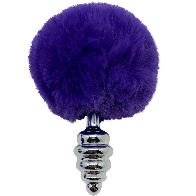 ALIVE - ANAL PLEASURE PLUG SPIRAL METAL FLUFFY DARK VIOLET SIZE M ALIVE - 2