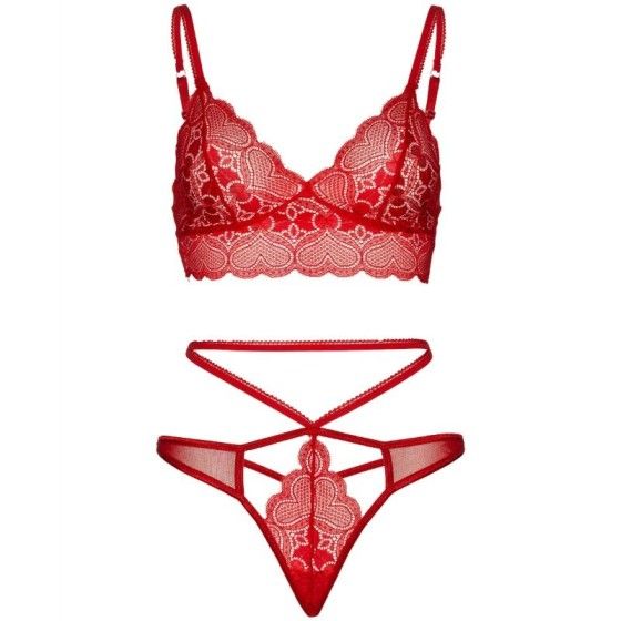 LEG AVENUE - 2 PIECES SET LACE BRALETTE AND THONG M/L LEG AVENUE SETS - 3