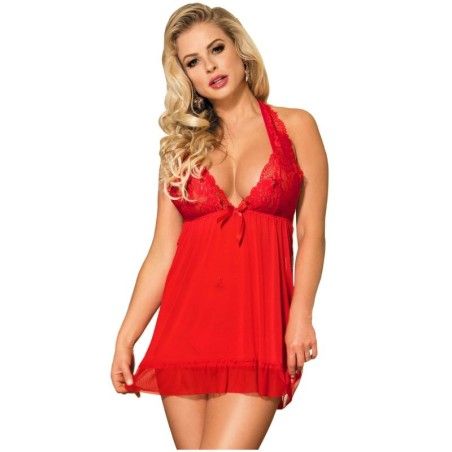 SUBBLIME - BABYDOLL RED FLORAL MOTIVS IN BREASTS L/XL