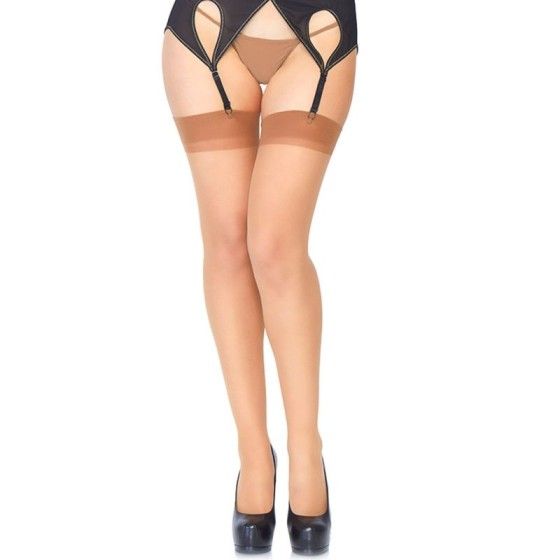 LEG AVENUE - SHEER STOCKINGS BROWN ONE SIZE LEG AVENUE HOSIERY - 1