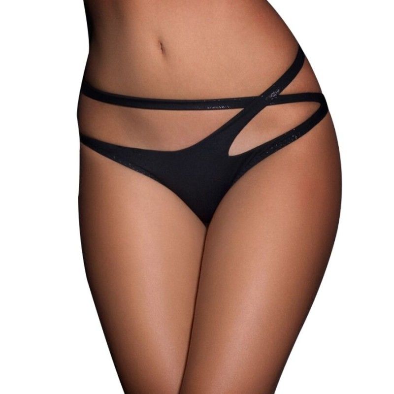 QUEEN LINGERIE - PANTIES WITH DOUBLE CROSS STRAPS L/XL QUEEN LINGERIE - 1