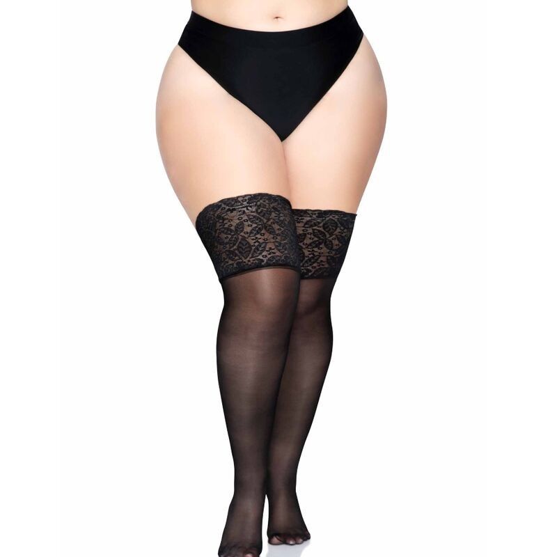 LEG AVENUE - STAY UPS SHEER THIGH HIGH PLUS SIZE LEG AVENUE HOSIERY - 1