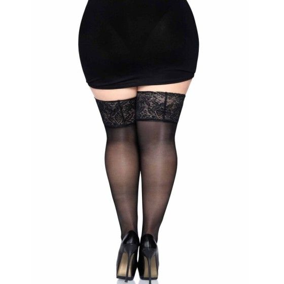 LEG AVENUE - STAY UPS SHEER THIGH HIGH PLUS SIZE LEG AVENUE HOSIERY - 4