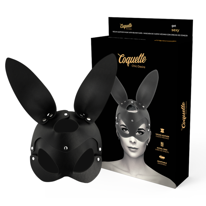 COQUETTE CHIC DESIRE - VEGAN LEATHER MASK WITH RABBIT EARS COQUETTE ACCESSORIES - 1