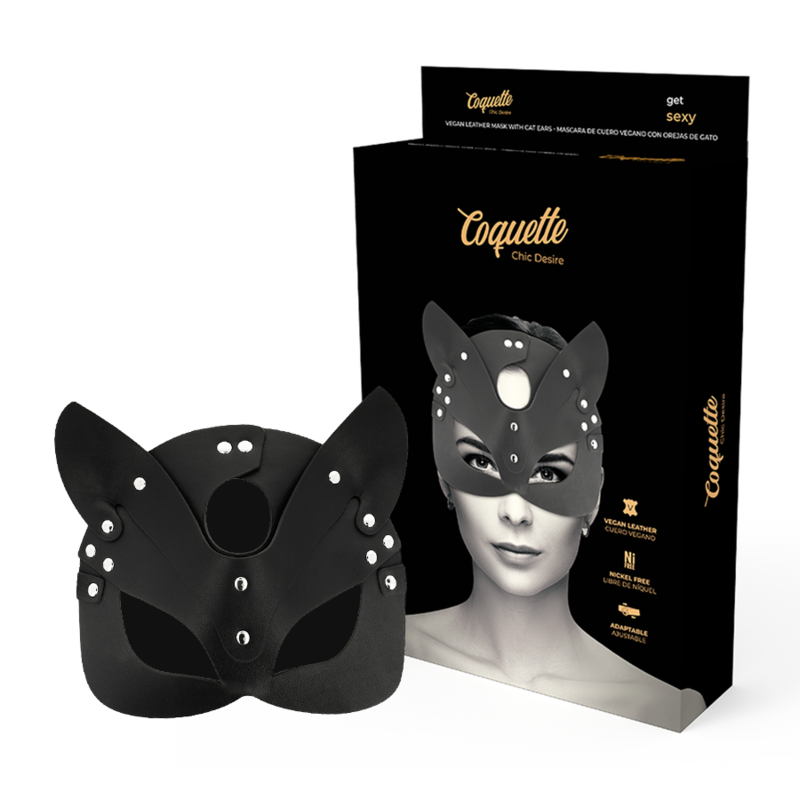 COQUETTE CHIC DESIRE - VEGAN LEATHER MASK WITH CAT EARS COQUETTE ACCESSORIES - 1