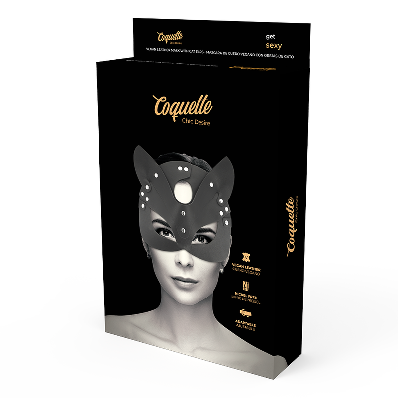 COQUETTE CHIC DESIRE - VEGAN LEATHER MASK WITH CAT EARS COQUETTE ACCESSORIES - 5