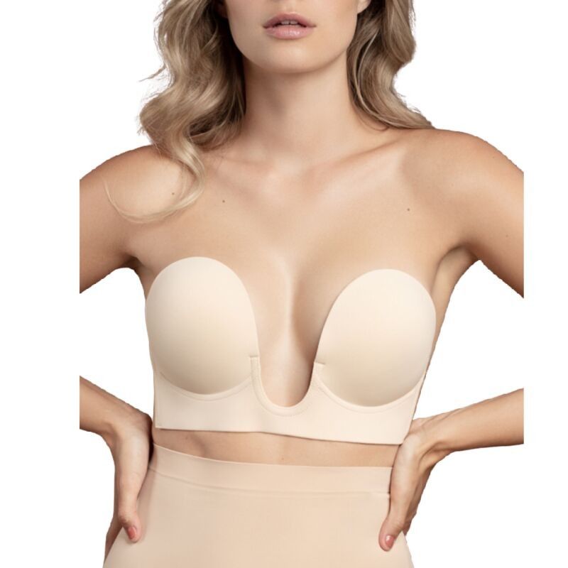 BYE-BRA - BRA WITHOUT HANDLES SHAPE U BEIGE CUP A BYE BRA - BRAS - 1