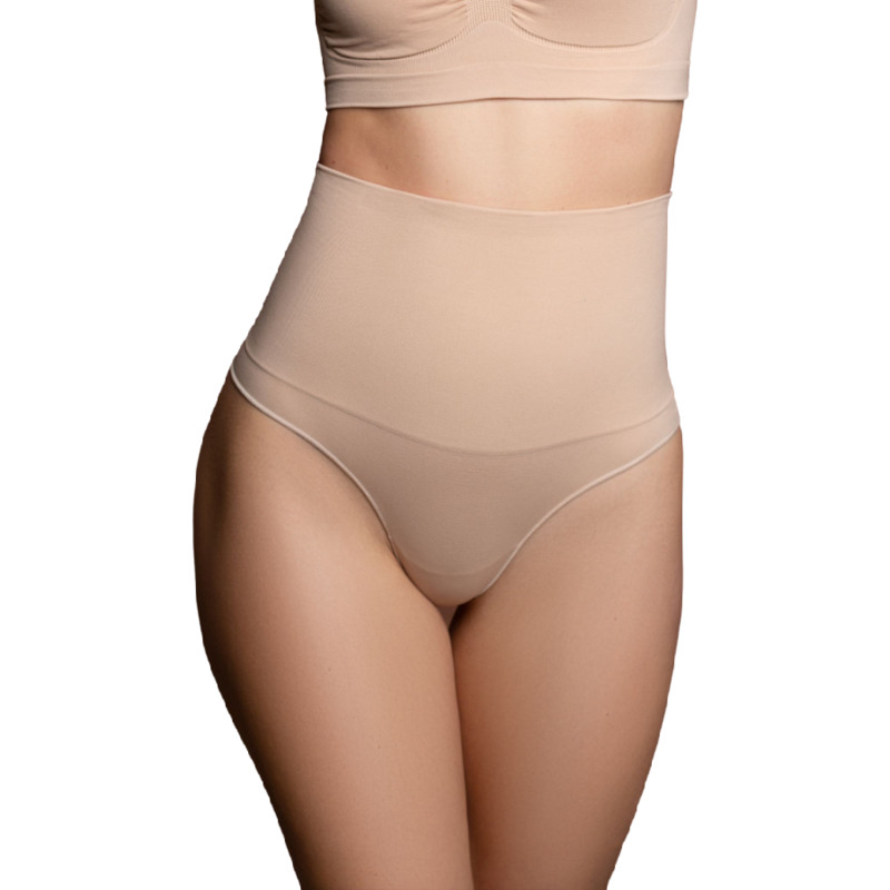 BYE-BRA - THONG STYLE SEAMLESS GIRDLE BEIGE SIZE L BYE BRA - UNDERWEAR - 2