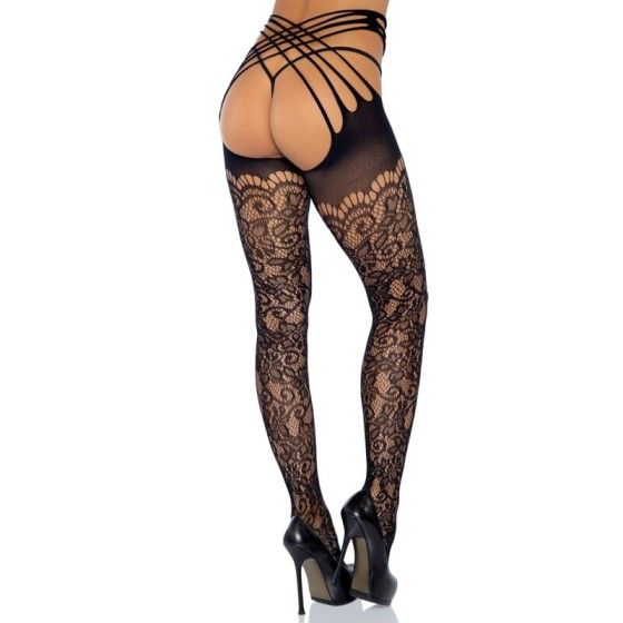 LEG AVENUE - WRAP AROUND CROTHLESS TIGHTS ONE SIZE LEG AVENUE HOSIERY - 3