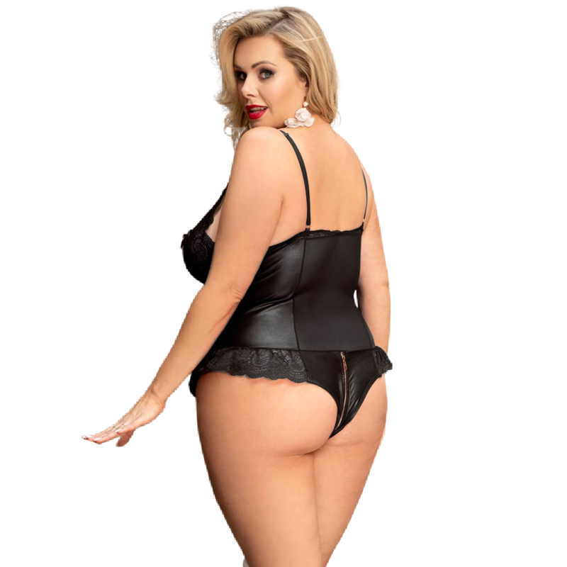 QUEEN LINGERIE - TEDDY WITH ZIPPER PLUS SIZE QUEEN LINGERIE - 2