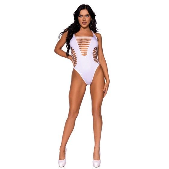 LEG AVENUE - BODY THONG RACERBACK WHITE LEG AVENUE BODYSTOCKINGS - 4