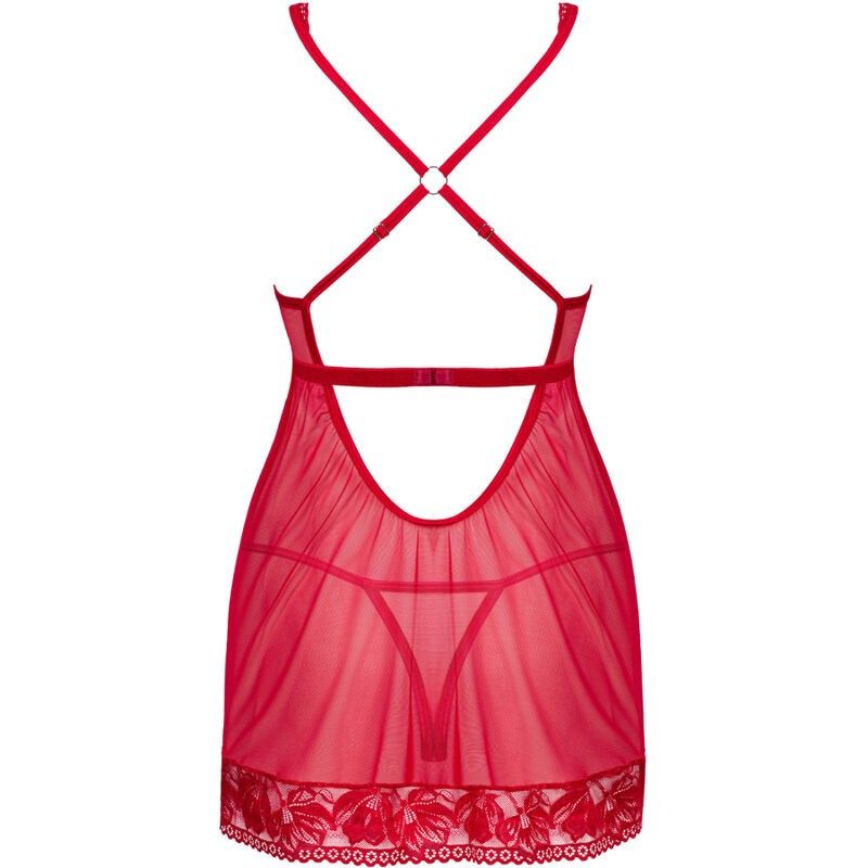 OBSESSIVE - LACELOVE BABYDOLL & THONG RED XS/S OBSESSIVE BABYDOLL - 6