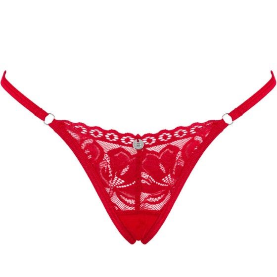 OBSESSIVE - LACELOVE THONG RED XL/XXL OBSESSIVE PANTIES & THONG - 5