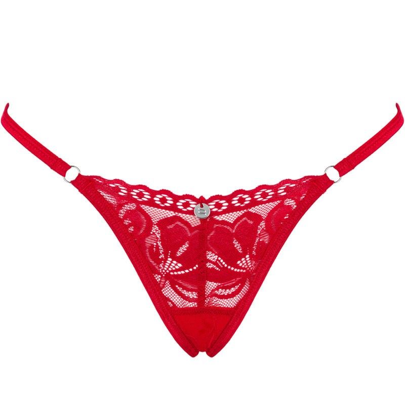 OBSESSIVE - LACELOVE THONG RED XL/XXL OBSESSIVE PANTIES & THONG - 5