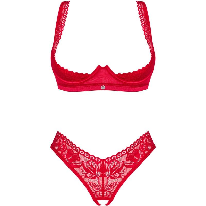 OBSESSIVE - LACELOVE SET TWO PIECES CUPLESS RED XS/S OBSESSIVE SETS - 5