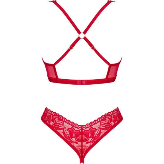 OBSESSIVE - LACELOVE SET TWO PIECES CUPLESS RED XS/S OBSESSIVE SETS - 6