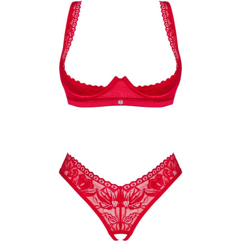 OBSESSIVE - LACELOVE SET TWO PIECES CUPLESS RED M/L OBSESSIVE SETS - 5