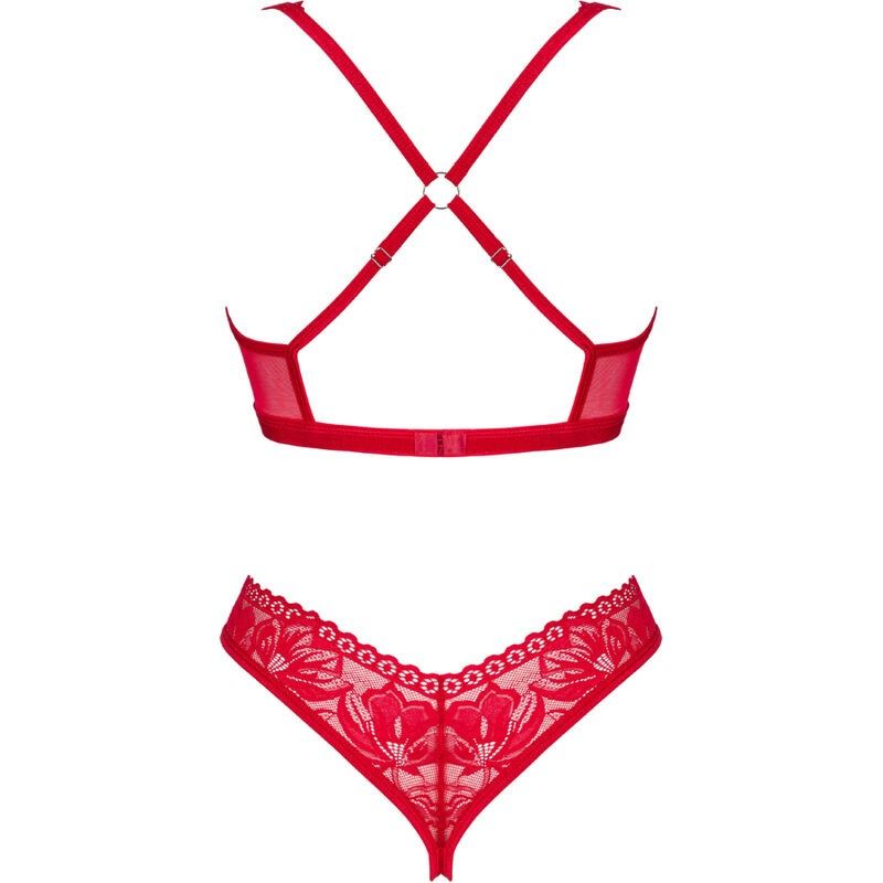 OBSESSIVE - LACELOVE SET TWO PIECES CUPLESS RED M/L OBSESSIVE SETS - 6