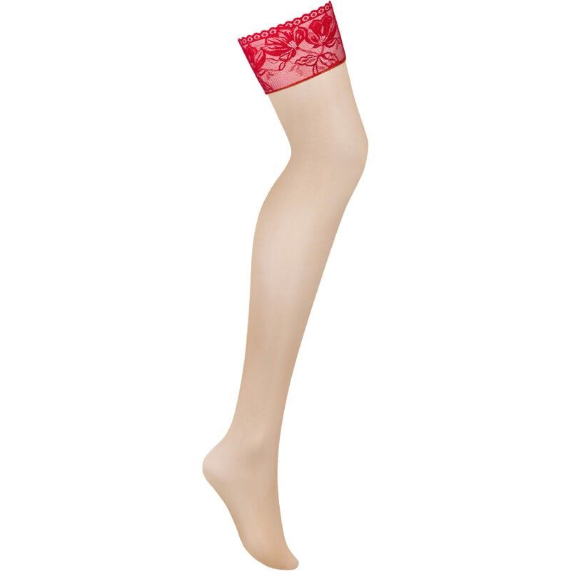 OBSESSIVE - LACELOVE STOCKINGS RED M/L OBSESSIVE GARTER & STOCKINGS - 5