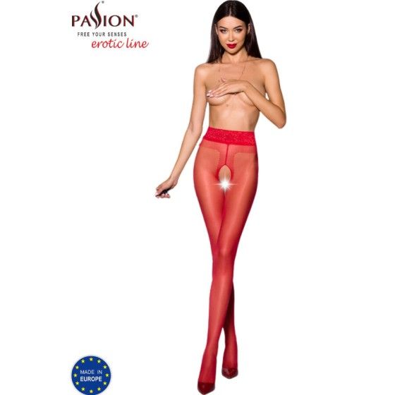 PASSION - TIOPEN 001 RED TIGHTS 1/2 20 DEN PASSION WOMAN GARTER & STOCK - 1