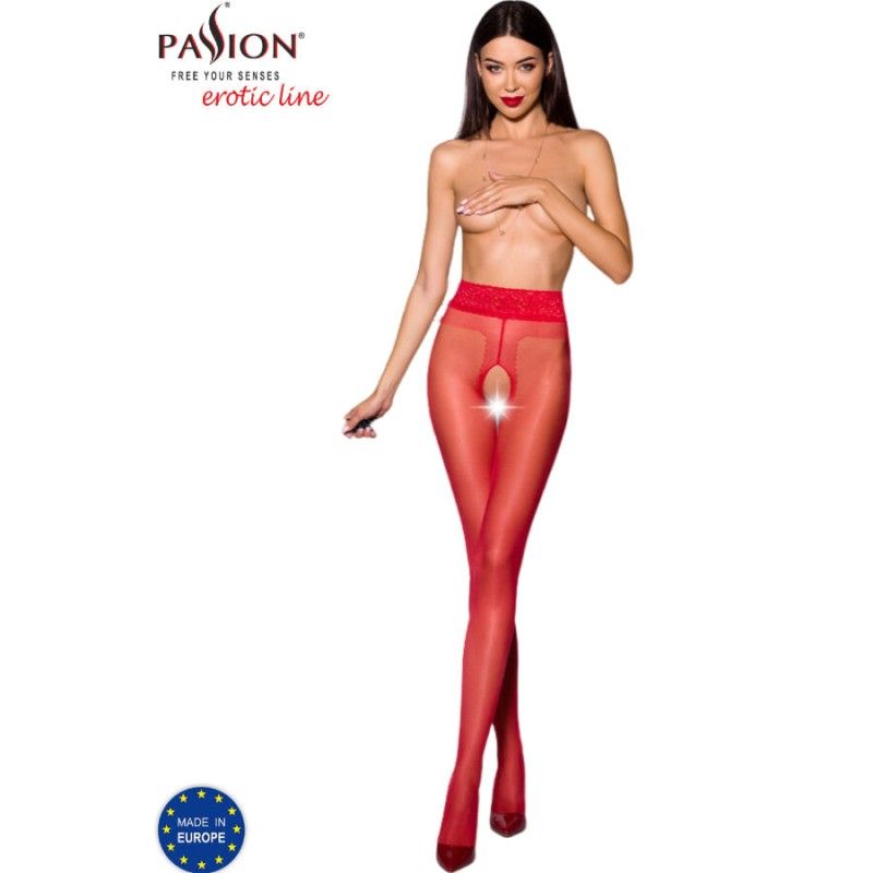 PASSION - TIOPEN 001 RED TIGHTS 1/2 20 DEN PASSION WOMAN GARTER & STOCK - 1