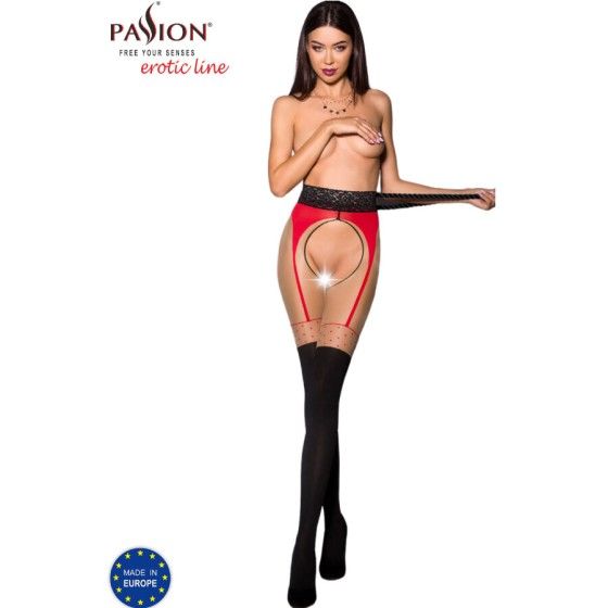 PASSION - TIOPEN 003 RED TIGHTS 1/2 20/40 DEN PASSION WOMAN GARTER & STOCK - 1