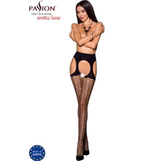 PASSION - TIOPEN 004 BLACK TIGHTS 3/4 40 DEN PASSION WOMAN GARTER & STOCK - 1