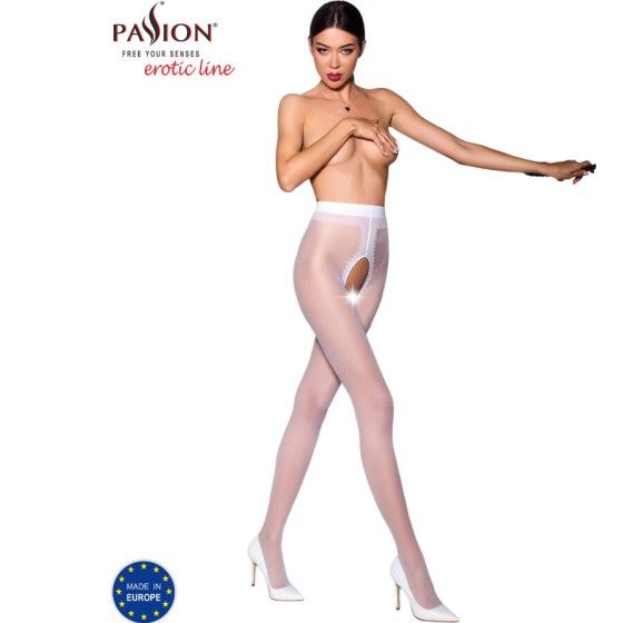 PASSION - TIOPEN 007 WHITE TIGHTS 1/2 20 DEN PASSION WOMAN GARTER & STOCK - 1