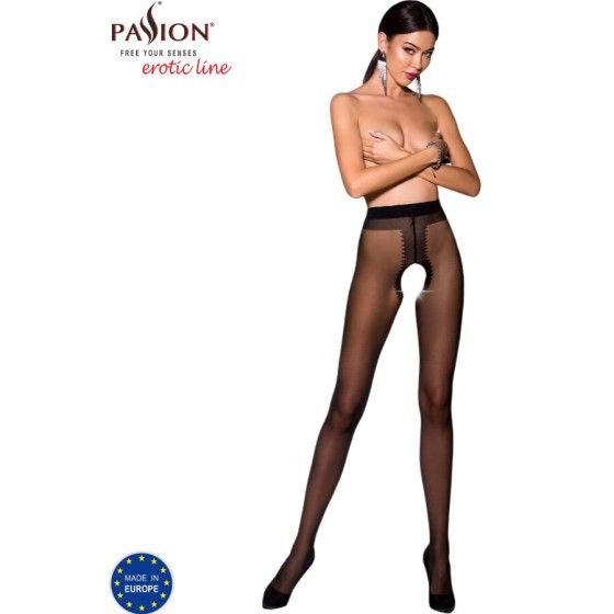 PASSION - TIOPEN 007 BLACK TIGHTS 1/2 20 DEN PASSION WOMAN GARTER & STOCK - 1