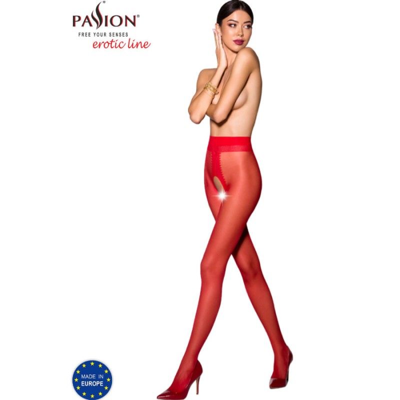 PASSION - TIOPEN 007 RED TIGHTS 1/2 20 DEN PASSION WOMAN GARTER & STOCK - 1