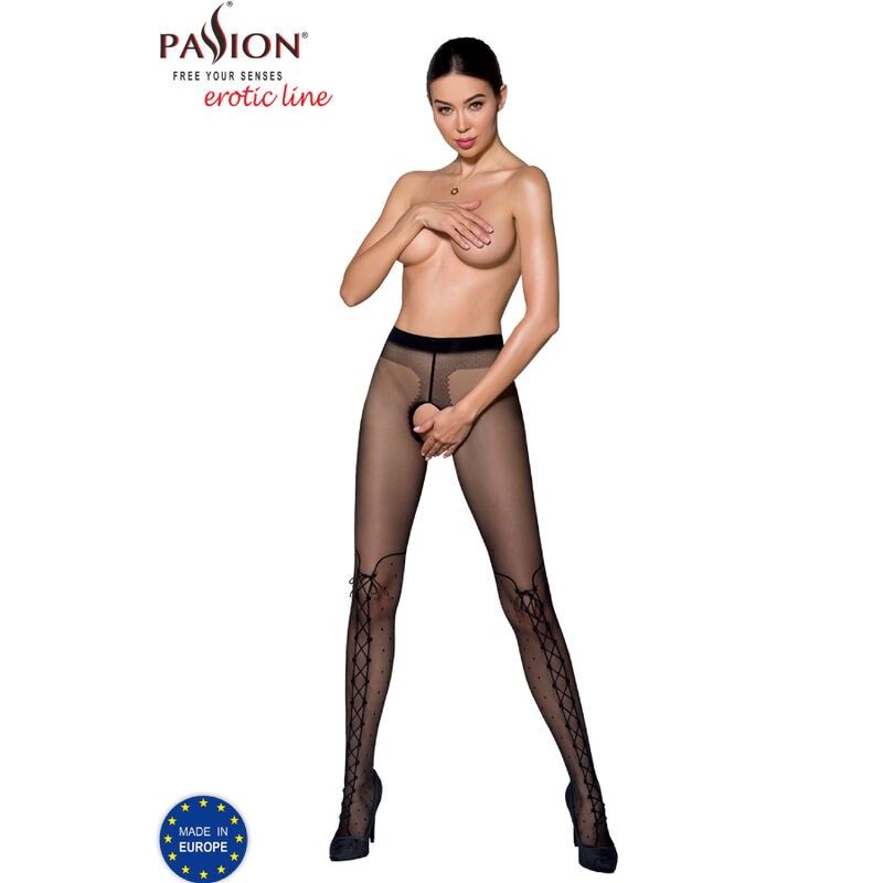 PASSION - TIOPEN 009 BLACK TIGHTS 1/2 20 DEN PASSION WOMAN GARTER & STOCK - 1