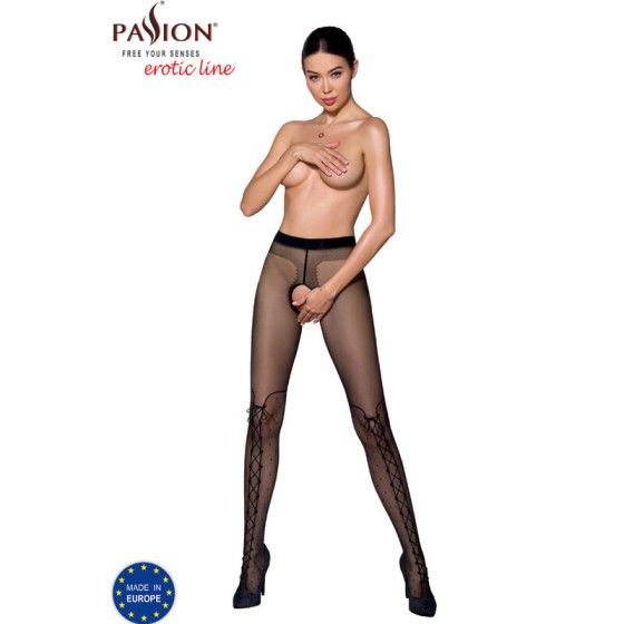 PASSION - TIOPEN 009 BLACK TIGHTS 3/4 20 DEN PASSION WOMAN GARTER & STOCK - 1