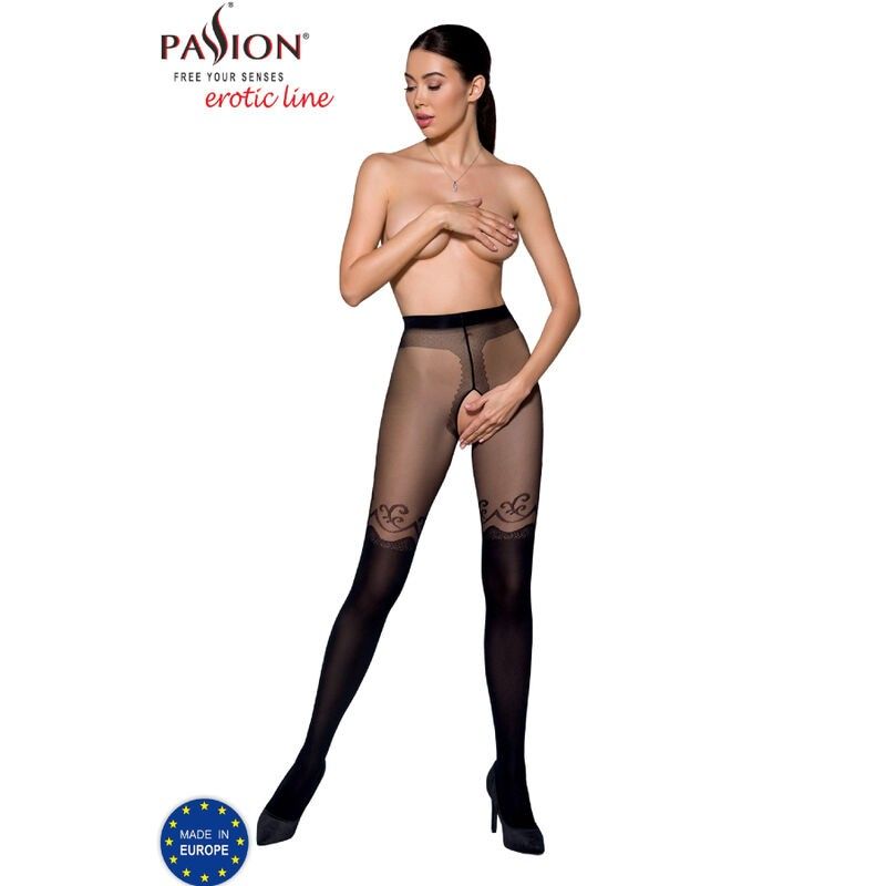 PASSION - TIOPEN 012 BLACK TIGHTS 1/2 20/40 DEN PASSION WOMAN GARTER & STOCK - 1