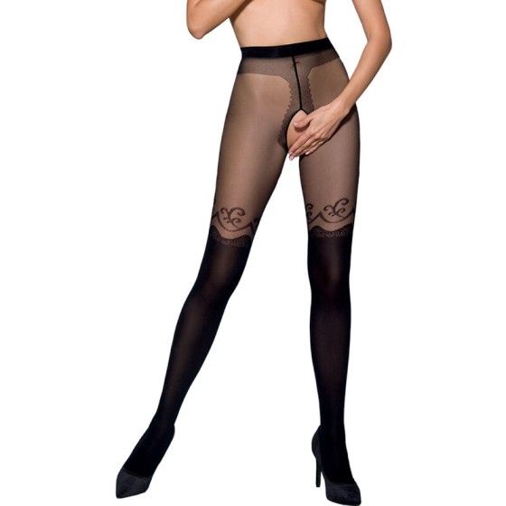 PASSION - TIOPEN 012 BLACK TIGHTS 1/2 20/40 DEN PASSION WOMAN GARTER & STOCK - 3