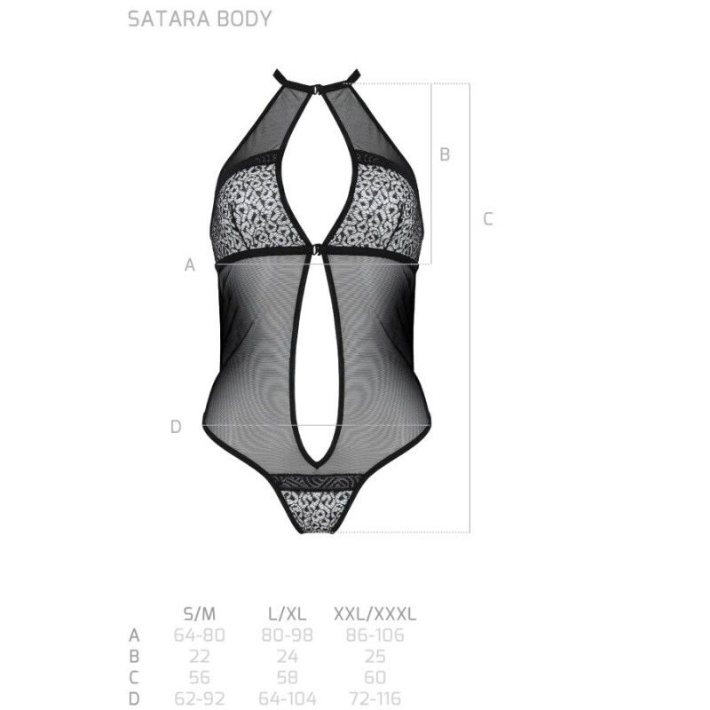 PASSION - SATARA BODY EROTIC LINE BLACK L/XL PASSION WOMAN BODYSTOCKINGS - 4